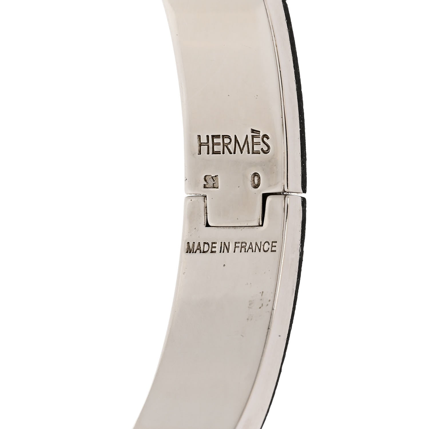 Hermes Enamel Narrow Clic Clac H Bracelet PM Orange White 4 of 5