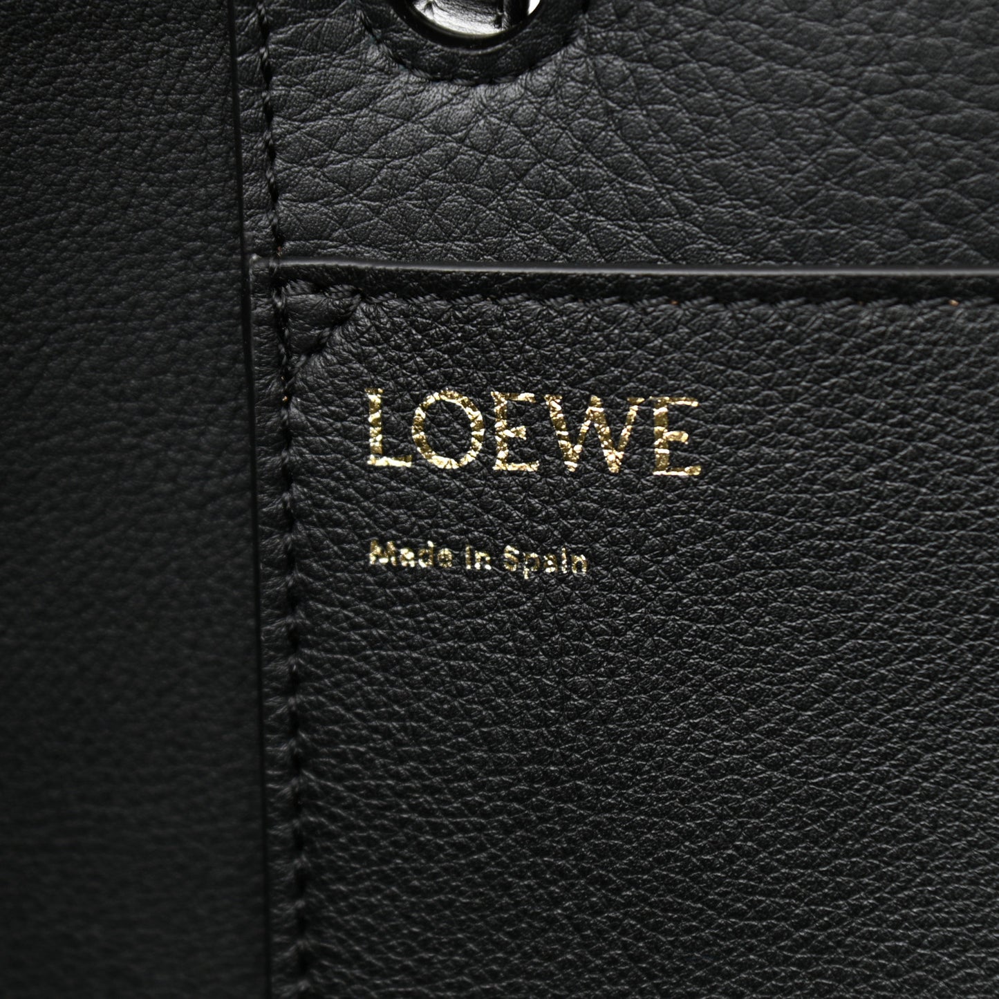 Jacquard Anagram Calfskin East West Tote Navy Black