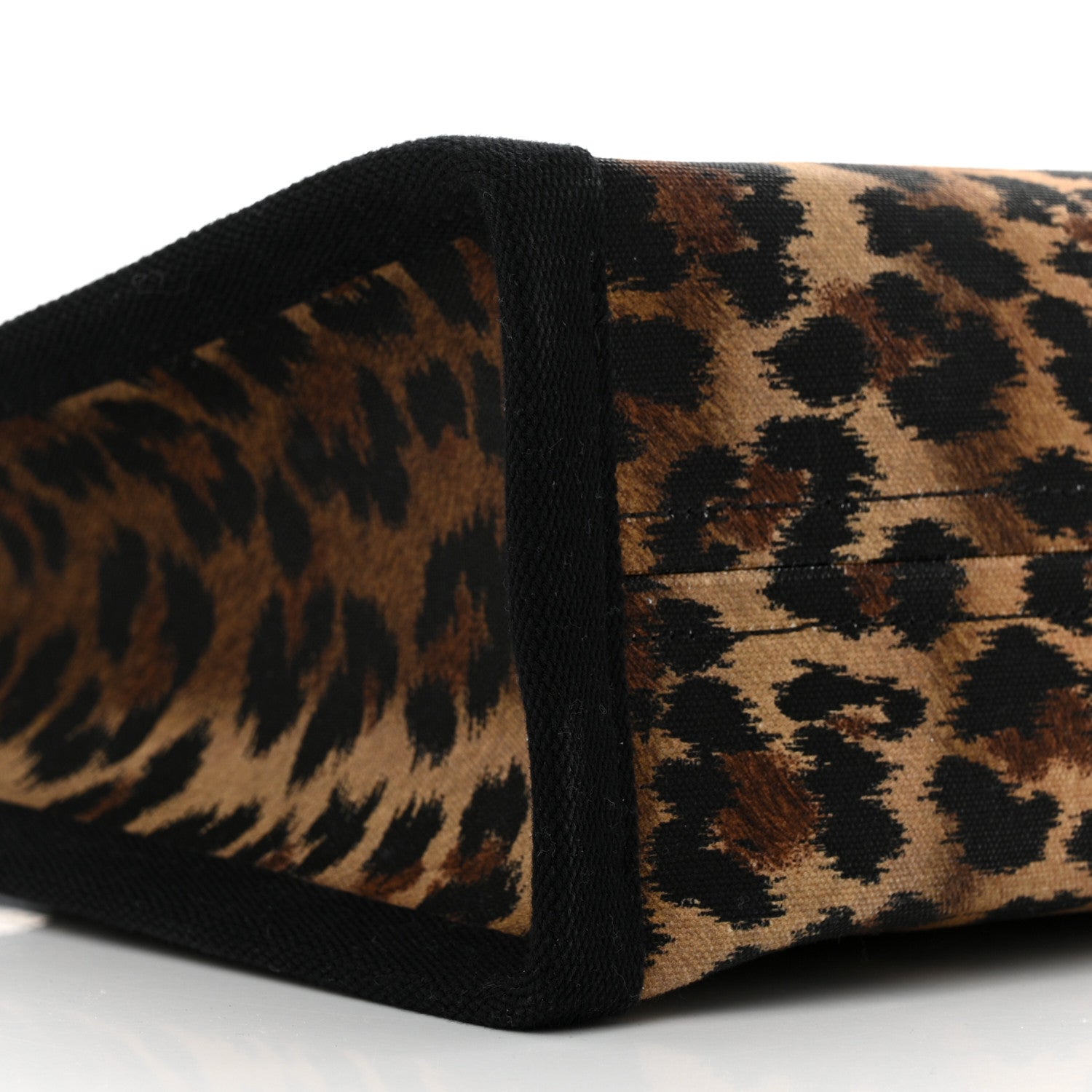 Christian Louboutin Canvas Calfskin Kitty Print Small Nastroloubi Tote Brown Black 8 of 9
