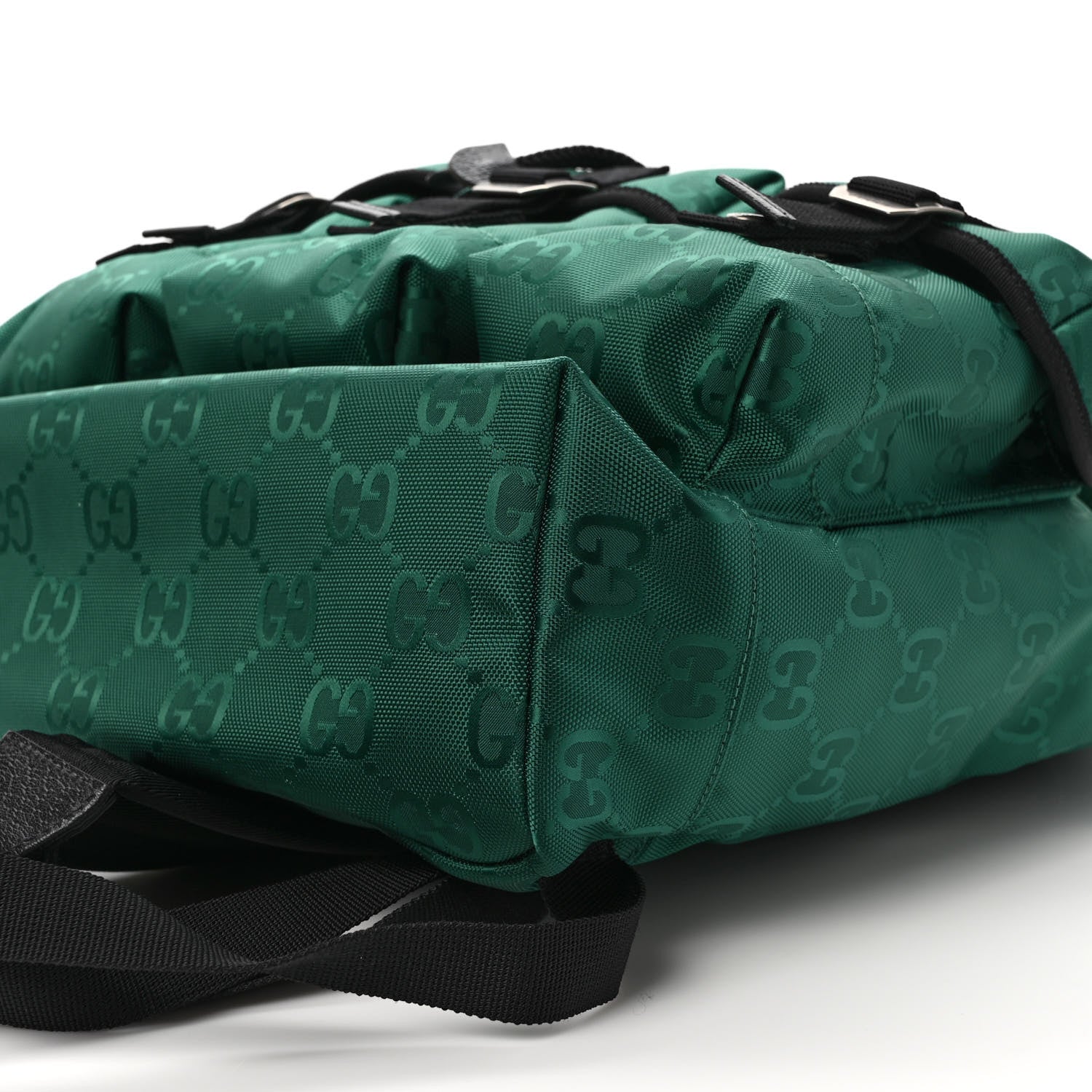 Gucci Econyl Nylon Monogram Off The Grid Utility Pocket Backpack Scrabble Green Black 9 of 9