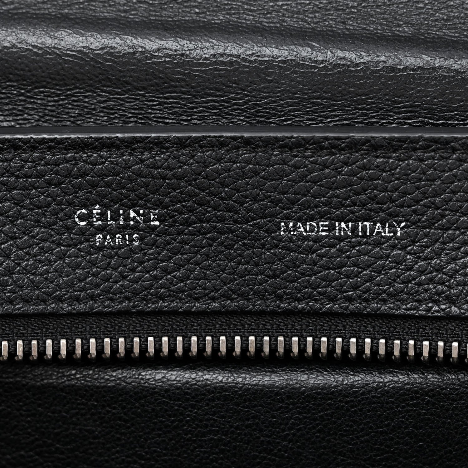 Celine Drummed Calfskin Suede Medium Trapeze Black 6 of 10