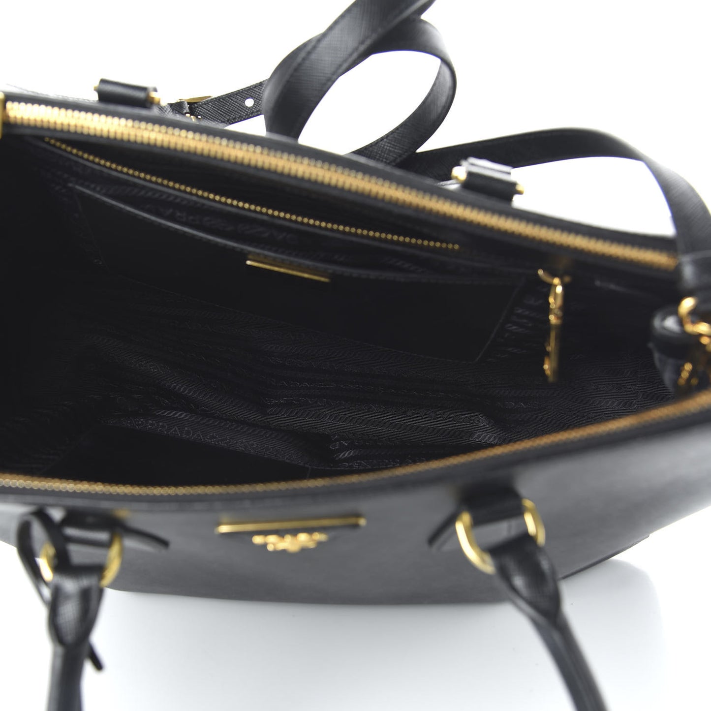 Saffiano Large Galleria Double Zip Tote Black