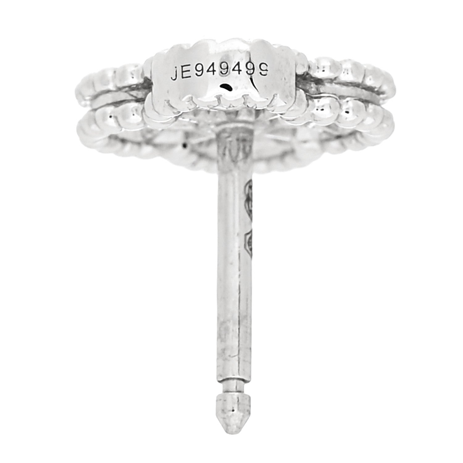 Van Cleef & Arpels 18K White Gold Diamond Sweet Alhambra Earrings 5 of 7