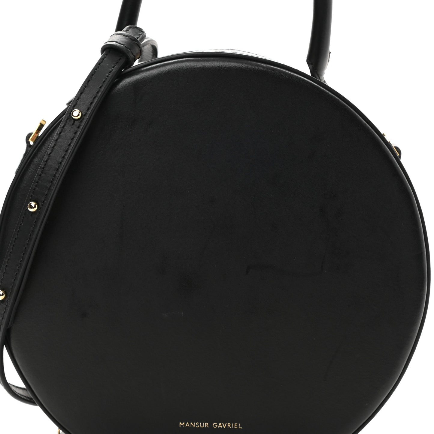 Calfskin Circle Crossbody Bag Black
