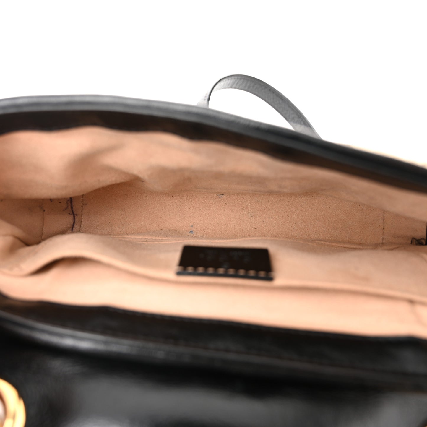 Monogram Matelasse Diagonal Mini GG Marmont Shoulder Bag Beige Black