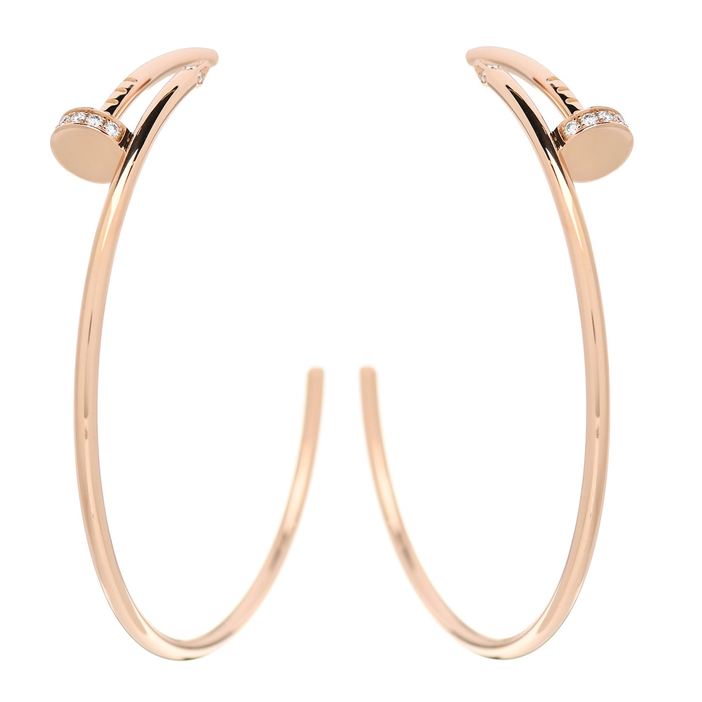 18K Pink Gold Diamond Juste Un Clou Hoop Earrings