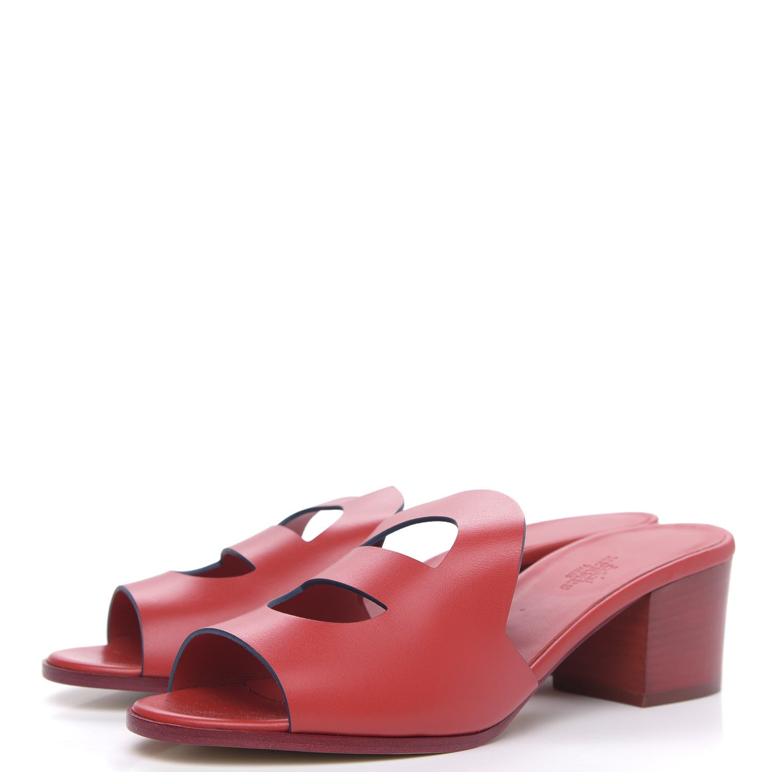 Hermes Raw Edged Calfskin Mona Sandals 39 Jasper Rouge 3 of 9
