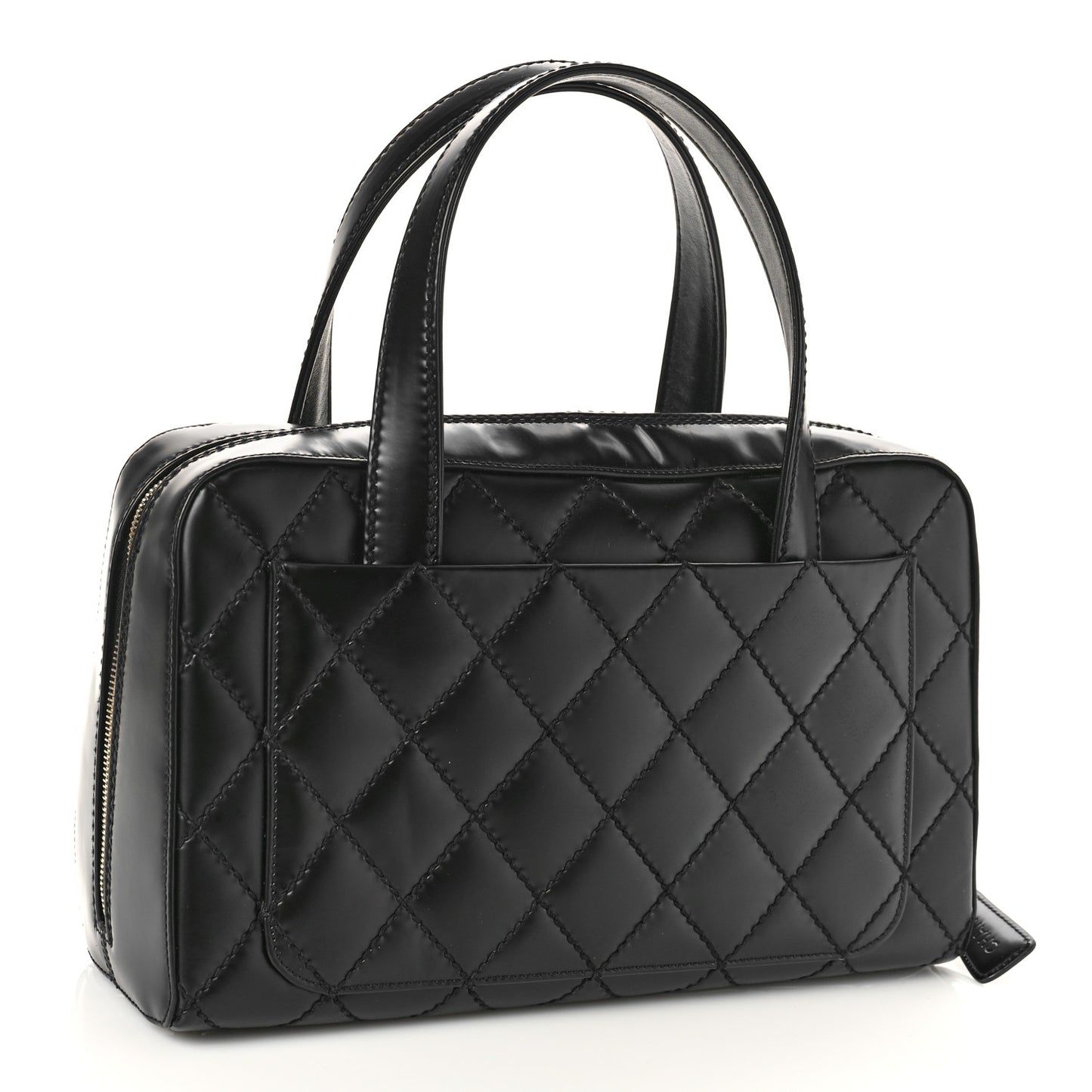 Calfskin Stitch Surpique Bowler Black