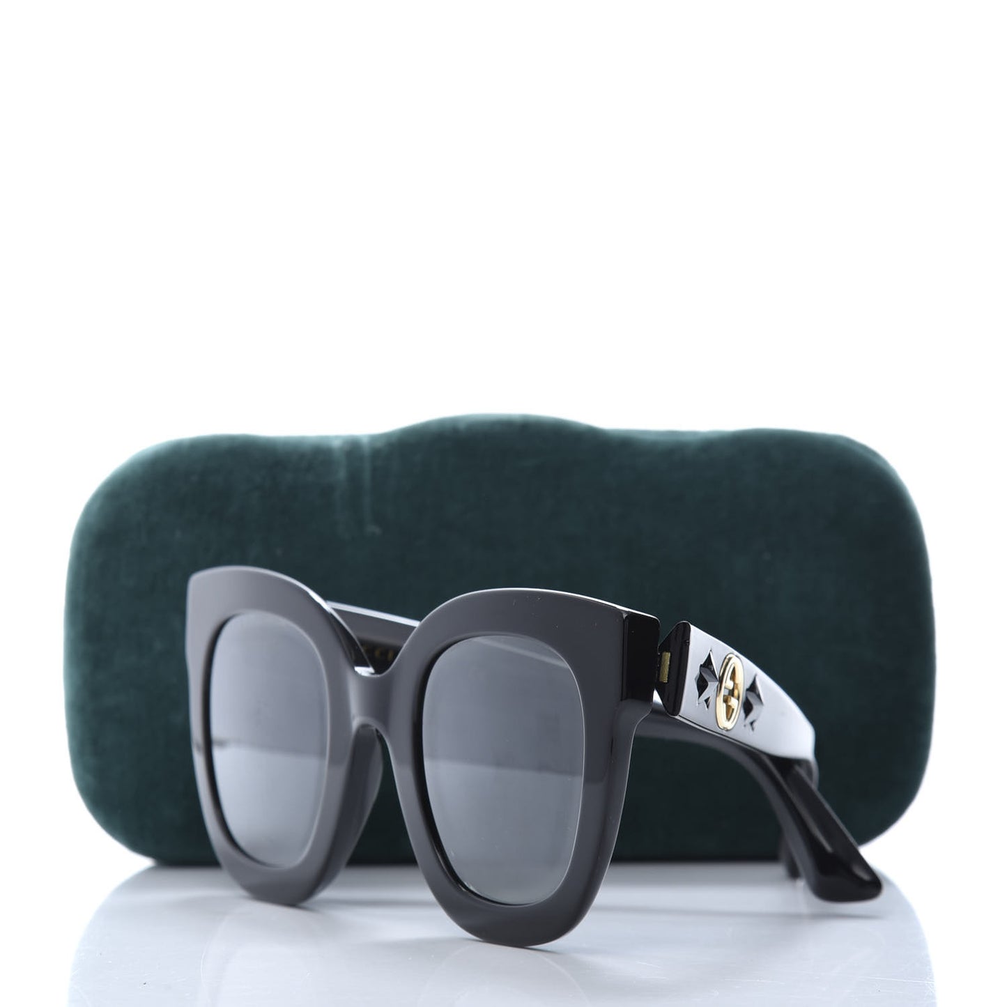 Round Frame Star Sunglasses GG0208S Black