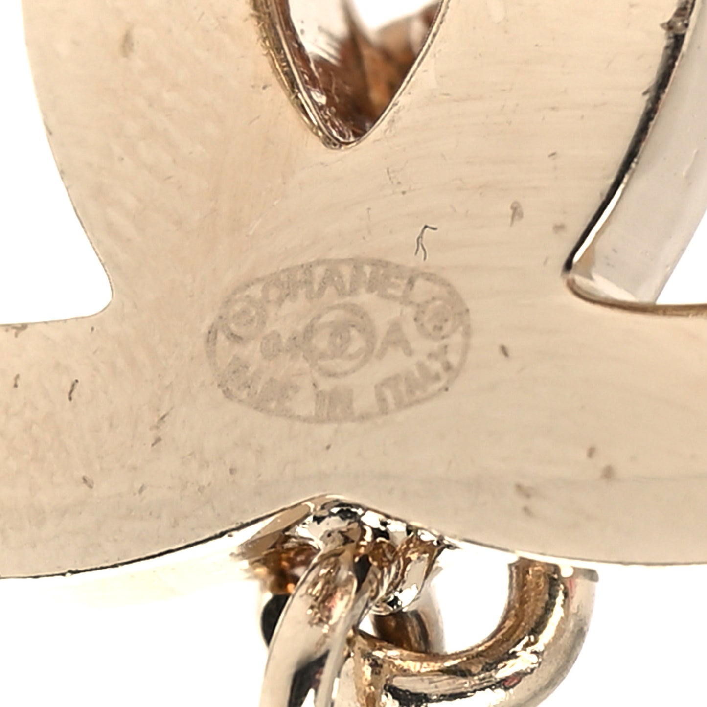 Enamel CC Chain Logo Belt Gold Pink