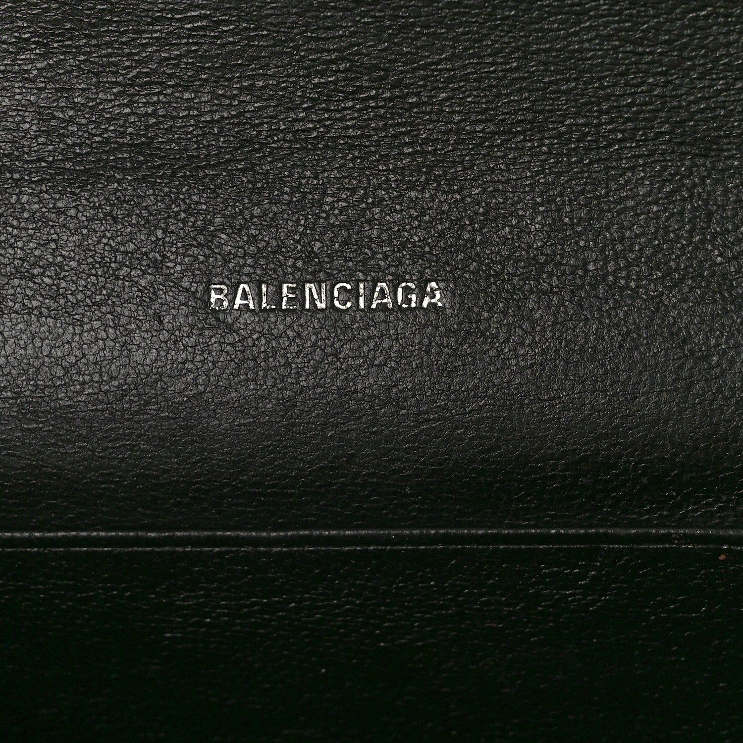 Balenciaga Grained Calfskin Logo Everyday Phone Holder Wallet On Chain Black White 6 of 10