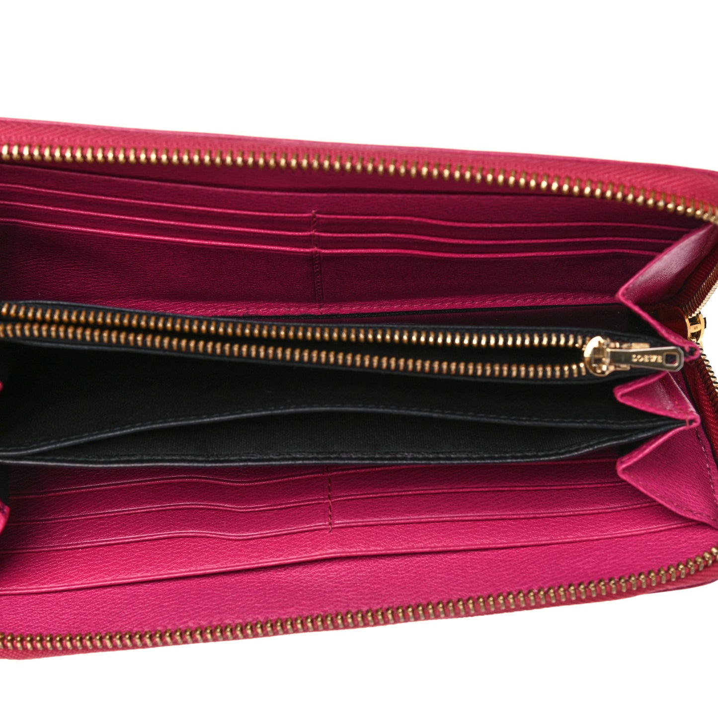 Calfskin Zip Around Wallet Pink