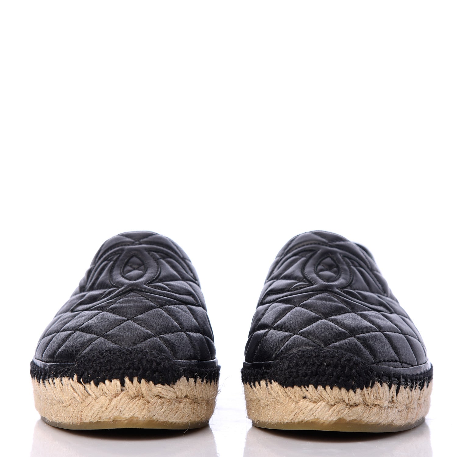 Chanel Lambskin Quilted CC Espadrilles 38 Black 2 of 17