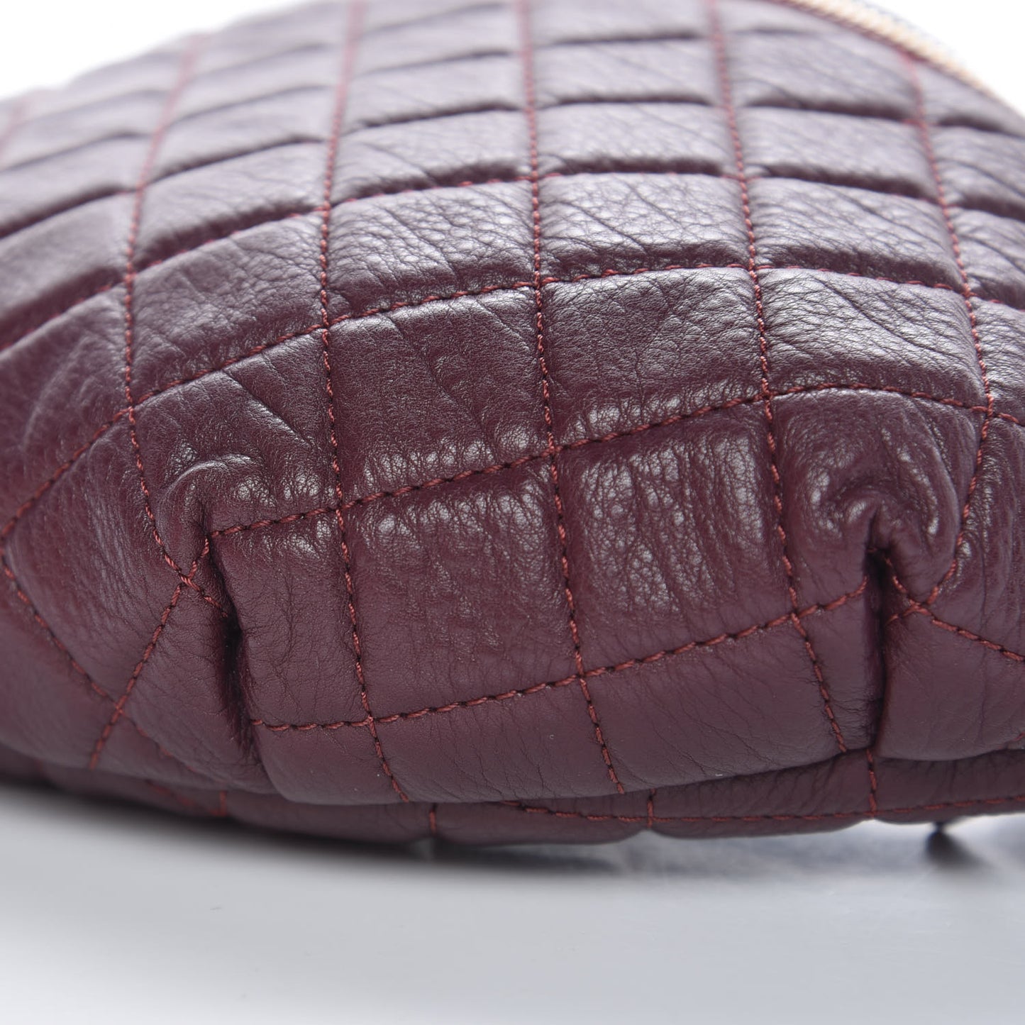 Calfskin Quilted Belt Me Up Waist Bag Burgundy