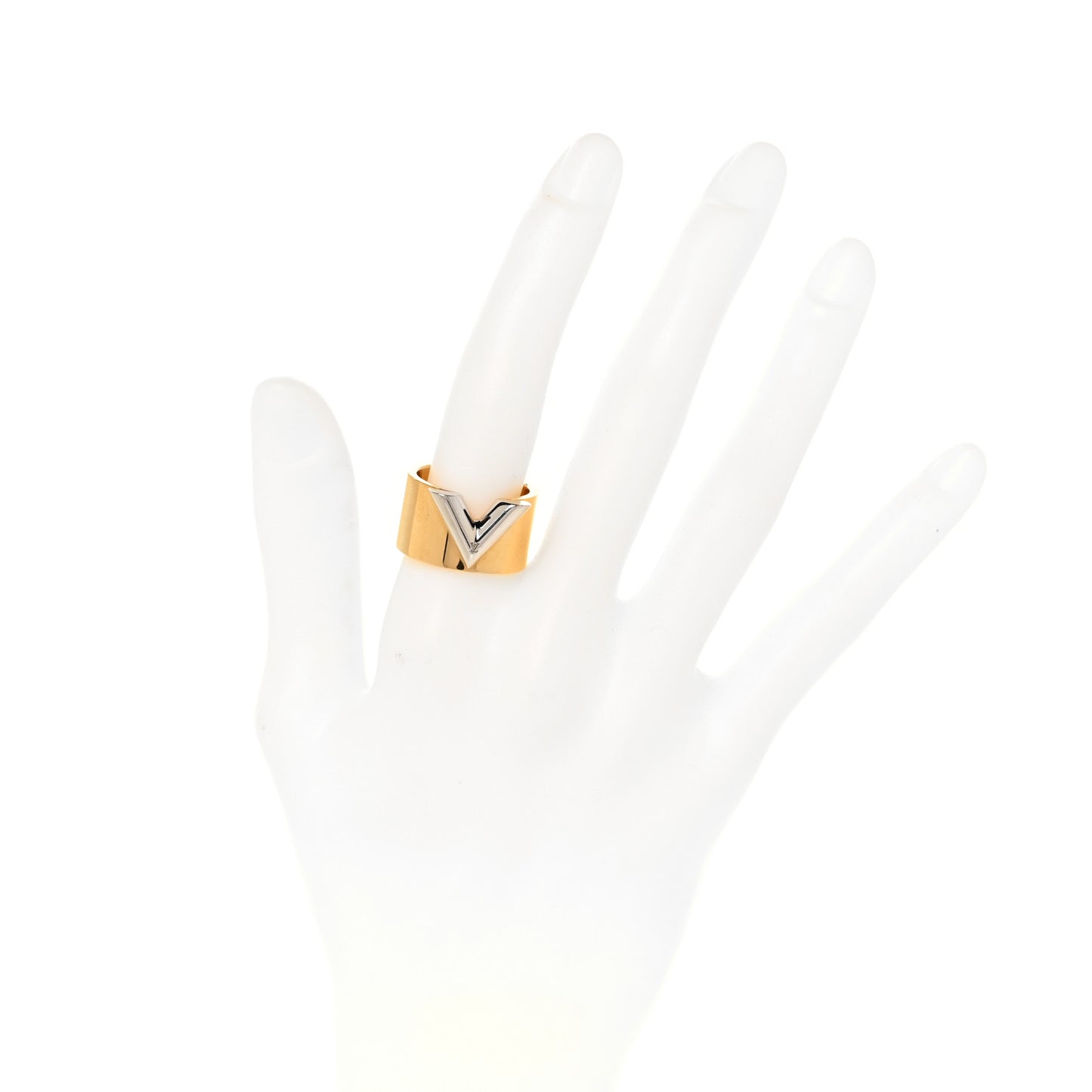 Brass Essential V Ring L Gold Silver