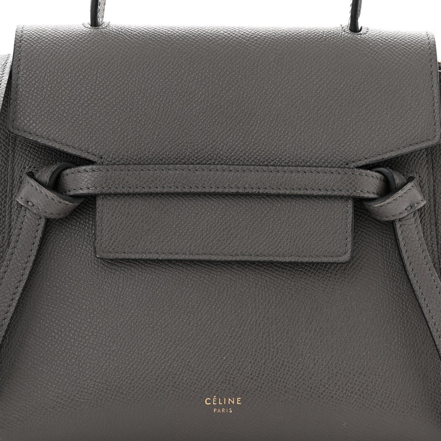 Grained Calfskin Micro Belt Bag Grey