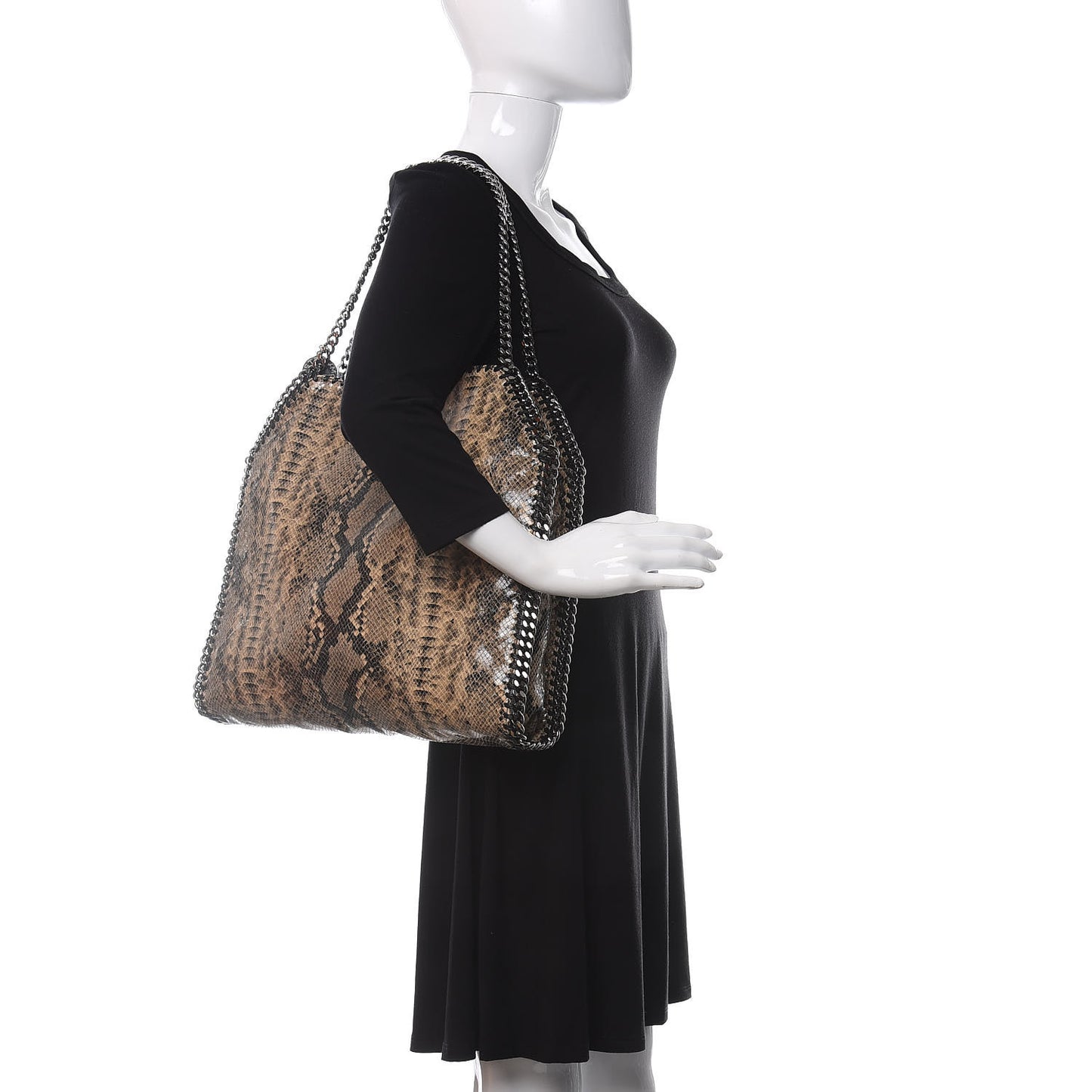 Eco Python Small Falabella Tote Nude