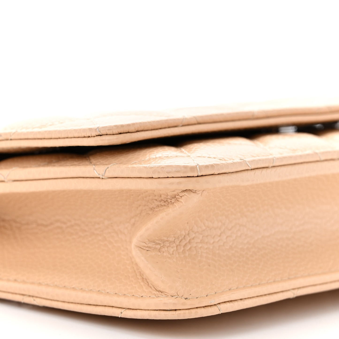 Caviar Quilted Wallet on Chain WOC Beige Clair