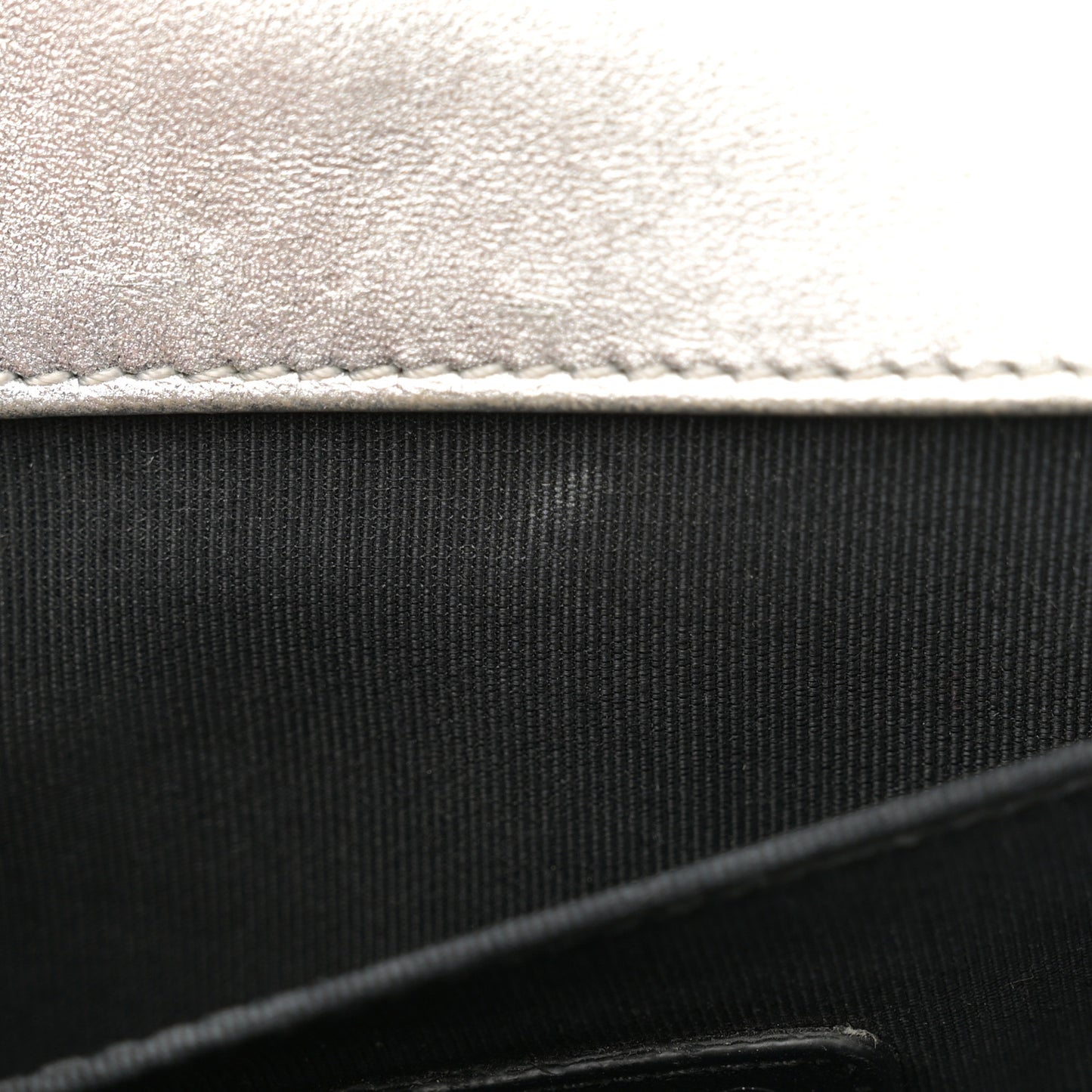 Metallic Patent Calfskin Quilted Medium Boy Flap Gold
