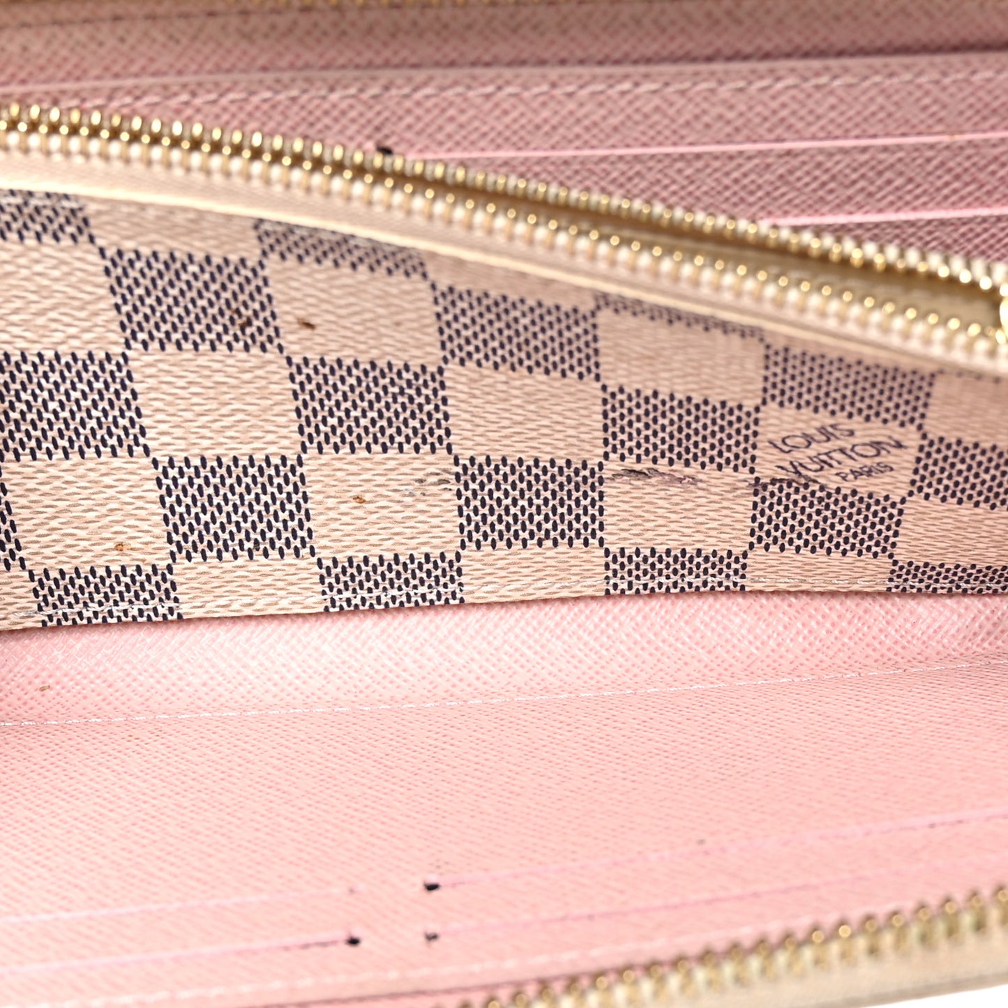 Damier Azur Clemence Wallet Rose Ballerine