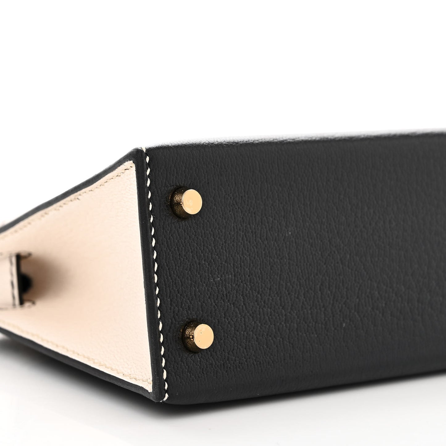 Chevre Mysore Horseshoe Mini Kelly Sellier 20 Black Craie