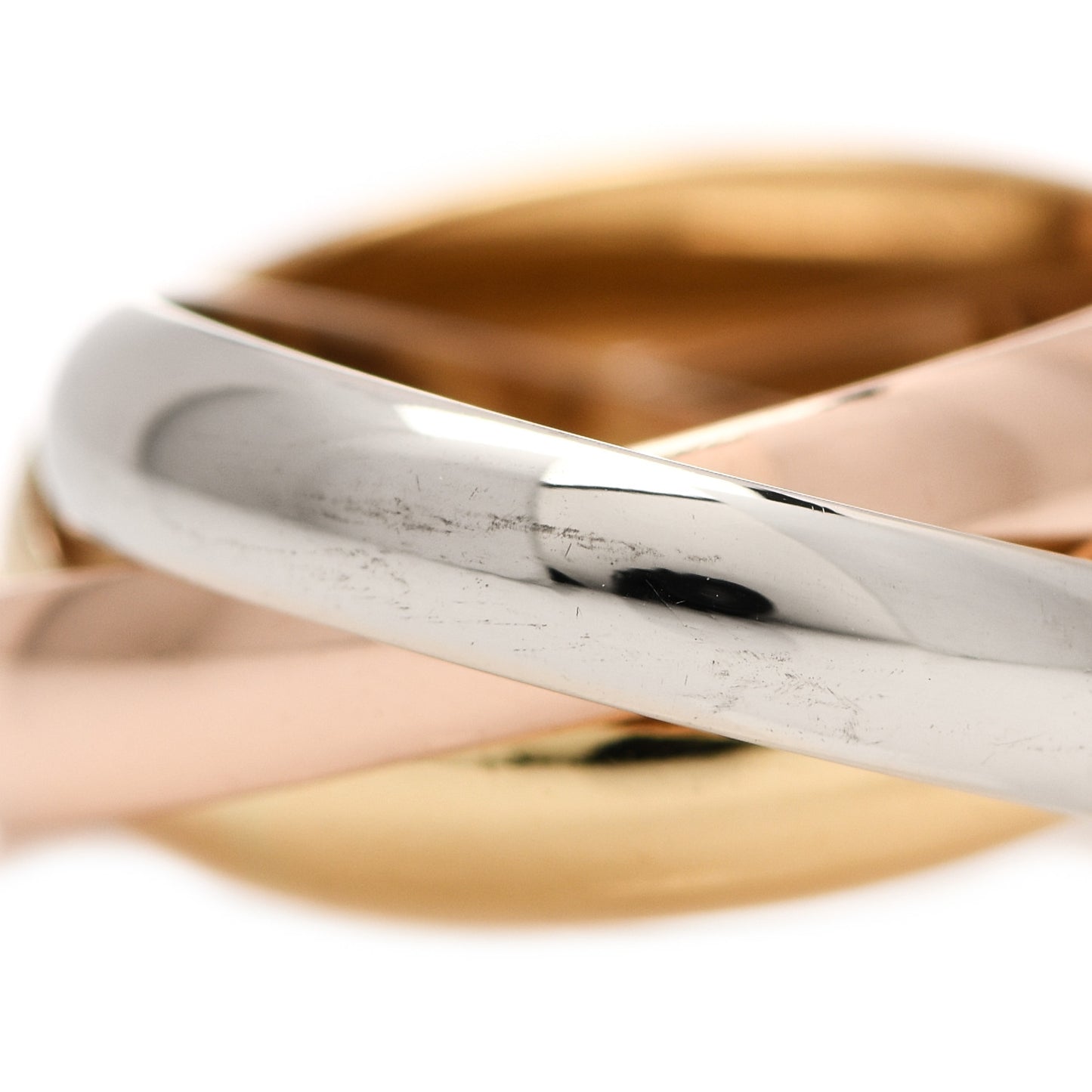 18K Pink Yellow White Gold Classic Les Must De Cartier Trinity Ring 50 5.25