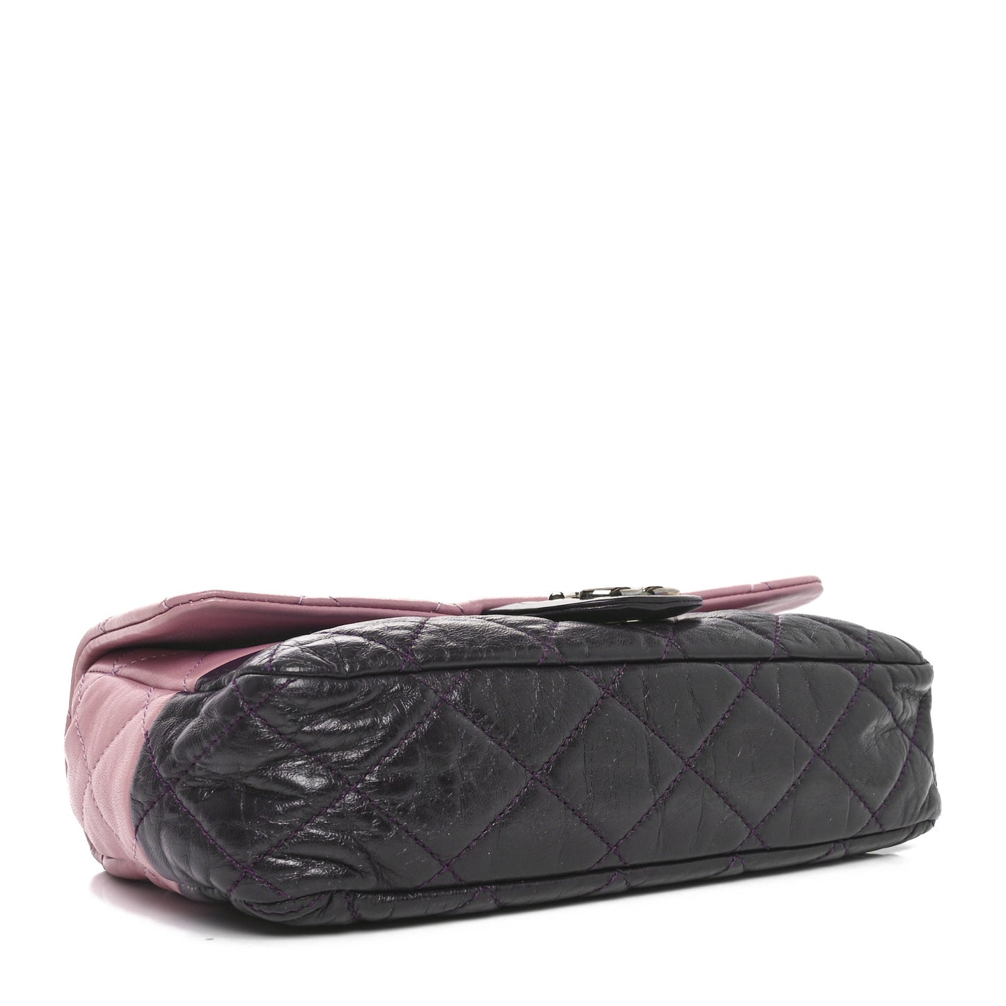 Lambskin Quilted Bi-Color Medium Single Flap Light Purple