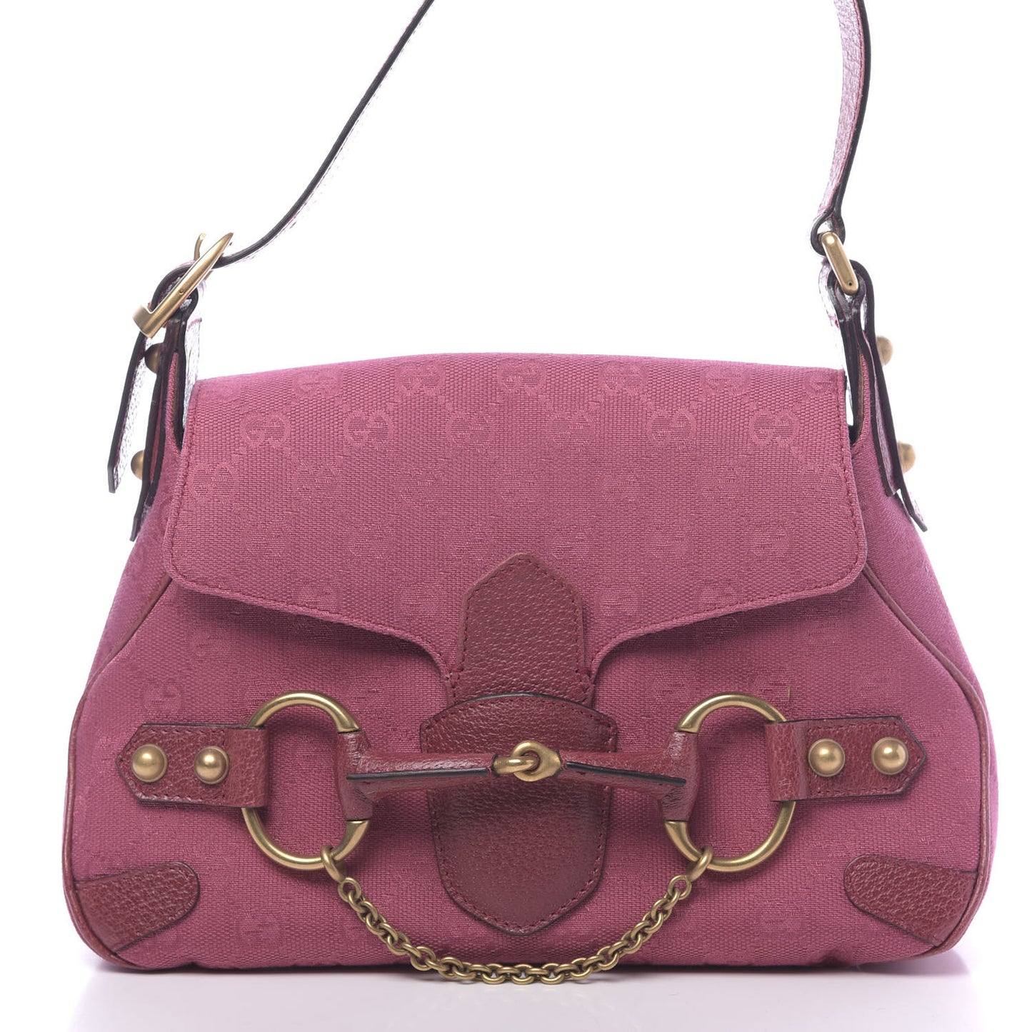 Monogram Horsebit Chain Flap Bag Fuchsia
