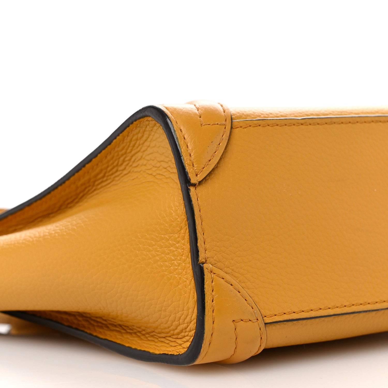 Celine Drummed Calfskin Nano Luggage Ocre 8 of 9