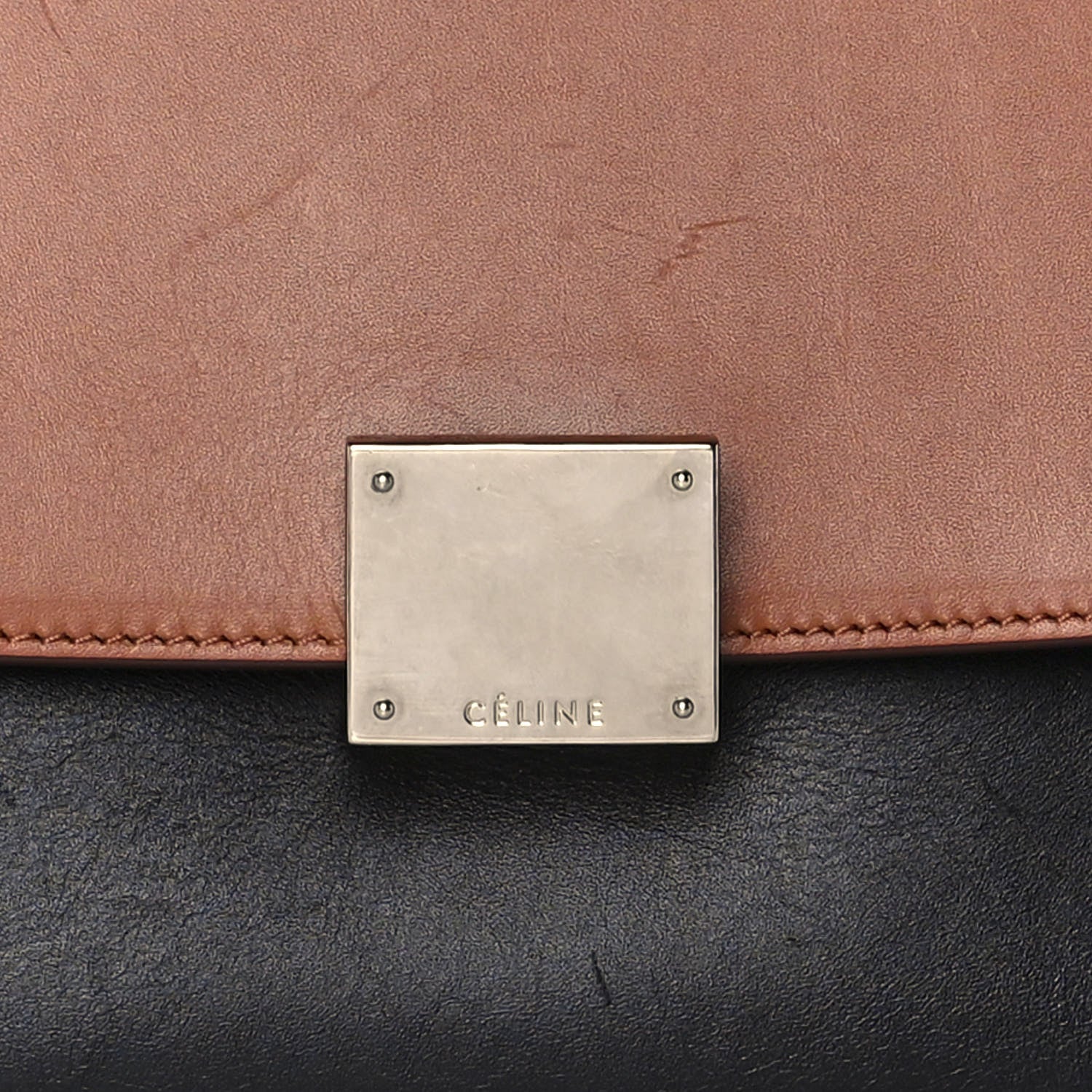 Celine Smooth Calfskin Suede Small Tri-Color Trapeze White 9 of 14