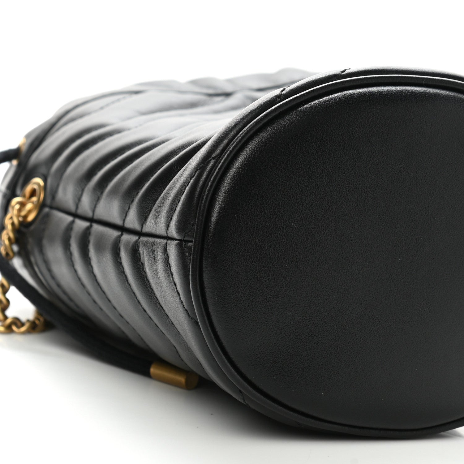 Gucci Calfskin Matelasse Mini GG Marmont 2.0 Bucket Bag Black 9 of 11