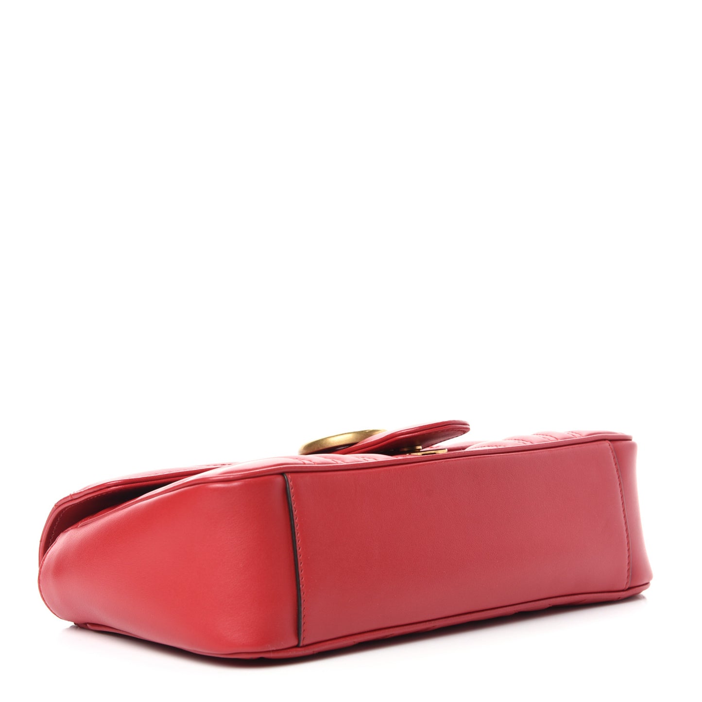 Calfskin Matelasse Small GG Marmont Shoulder Bag Hibiscus Red