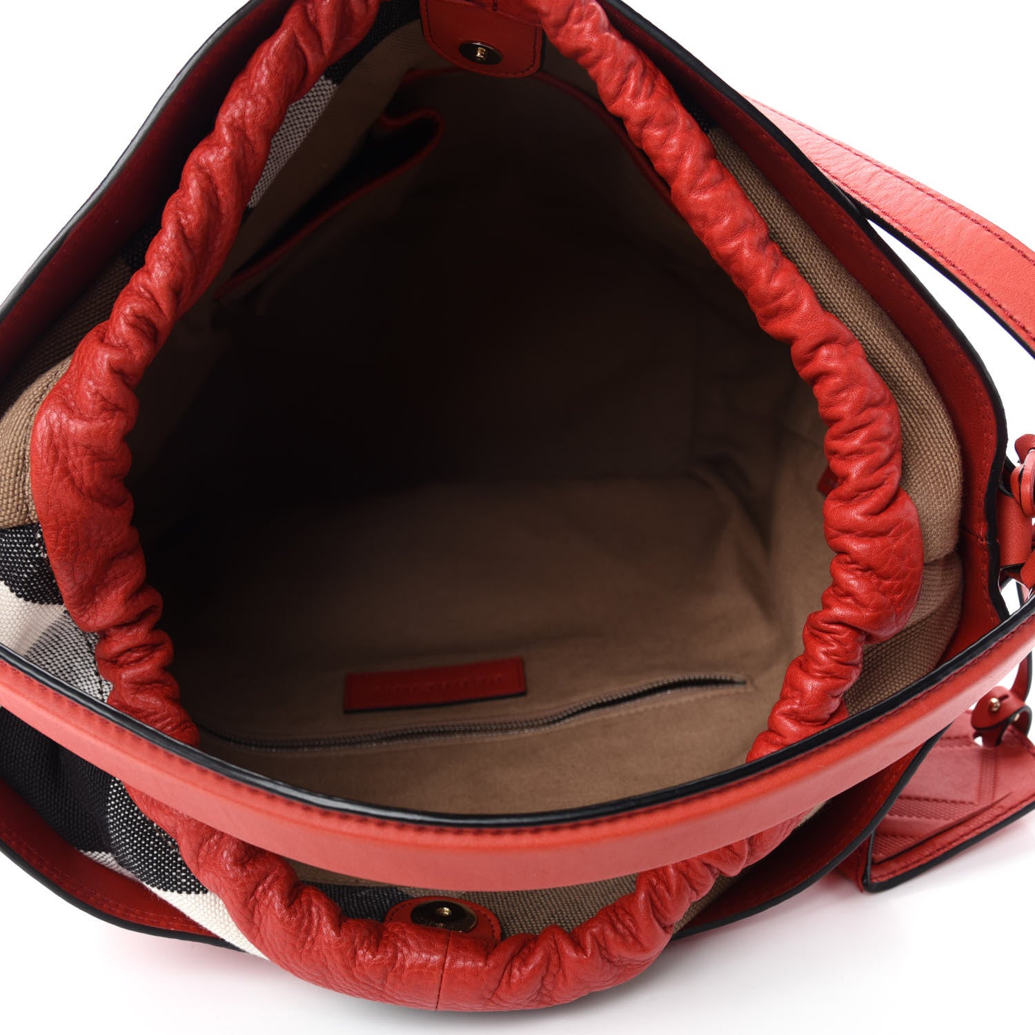 Burberry Grainy Calfskin Medium Ashby Hobo Cadmium Red 5 of 11