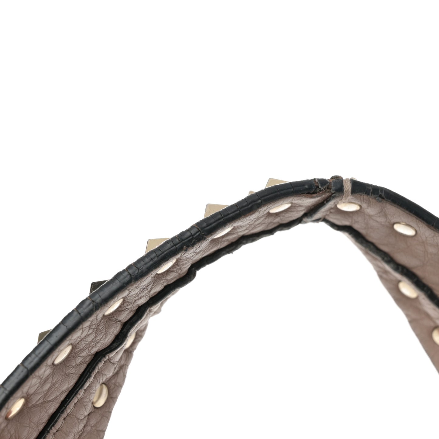 Pebbled Calfskin Small Rockstud Flip Lock Hobo Poudre