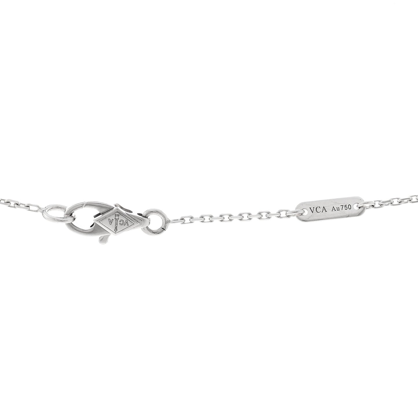 18K White Gold Diamond Sweet Alhambra Pendant Necklace