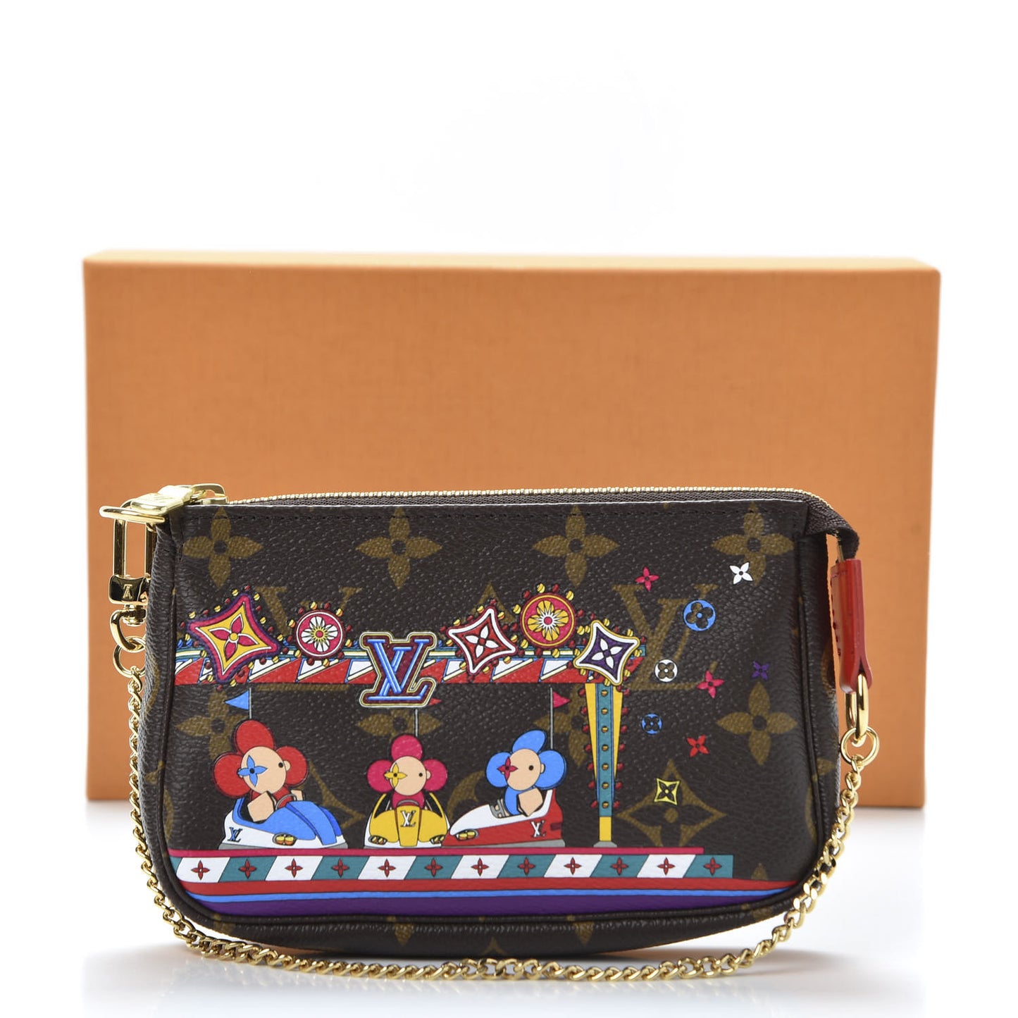 Monogram 2020 Christmas Animation Bumper Cars Mini Pochette Accessories Coquelicot