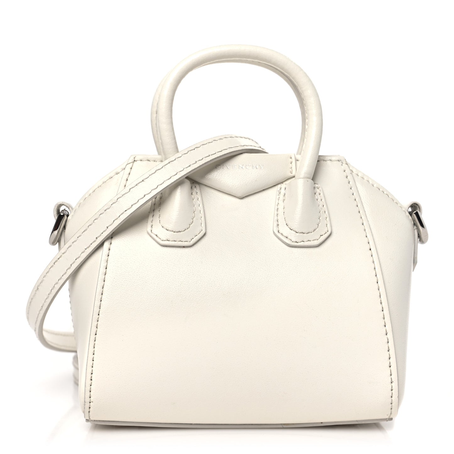Shiny Lord Calfskin Micro Antigona Ivory