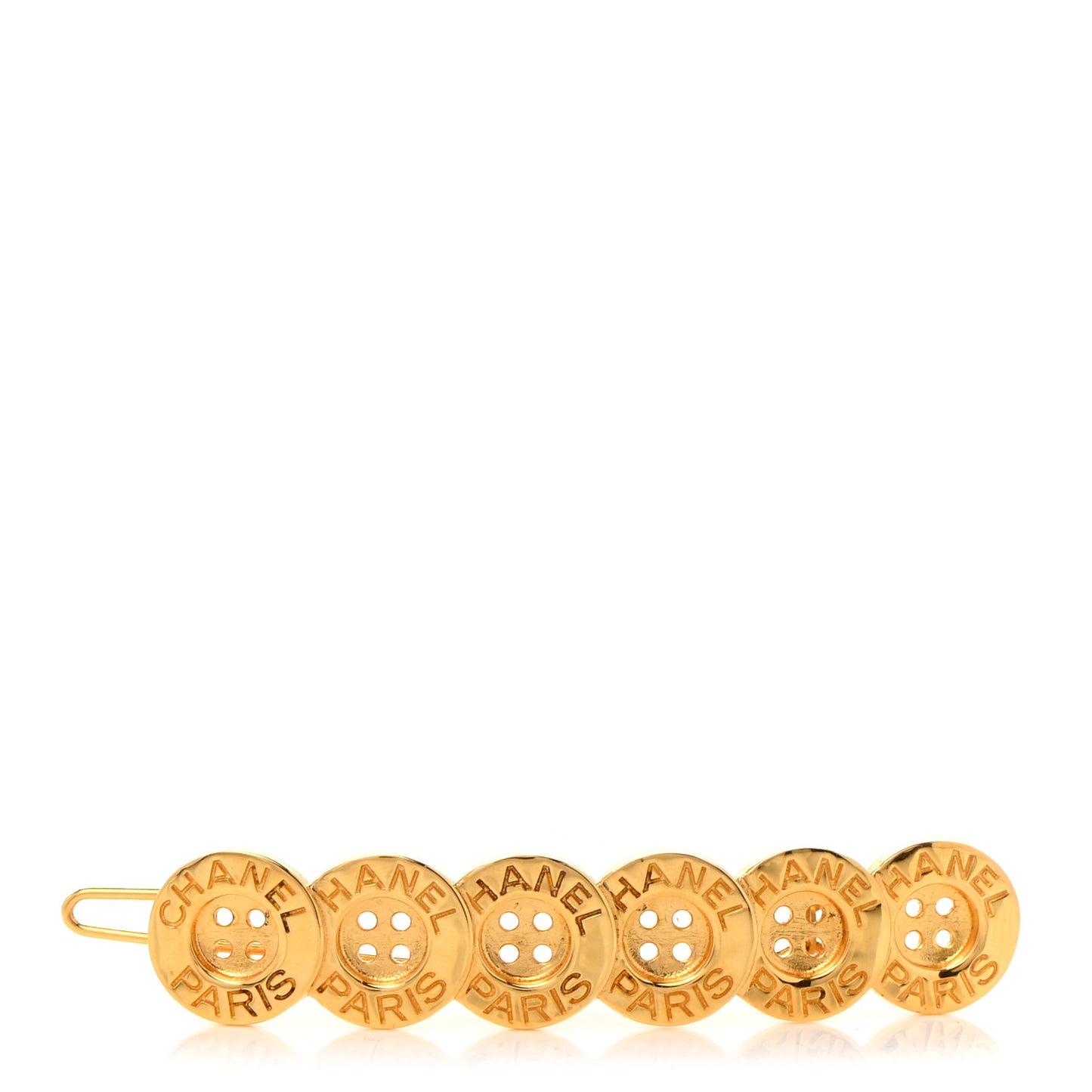 Button Paris CC Hair Clip Barrette Gold