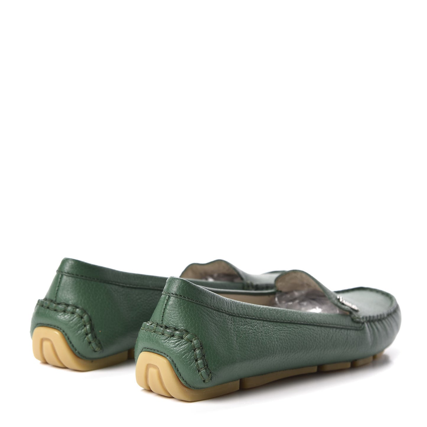 Calfskin Womens Driver Loafers 36.5 Green