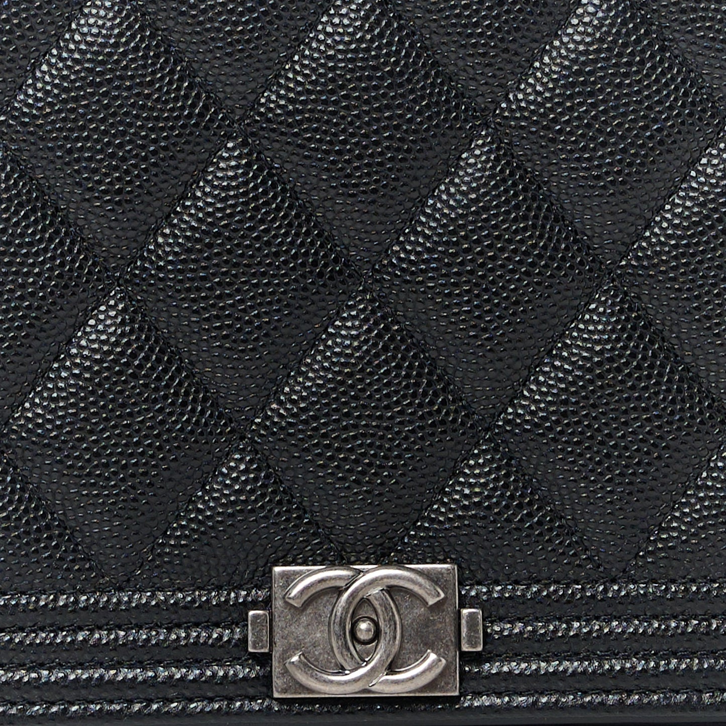 Caviar Quilted Boy Wallet On Chain WOC Black