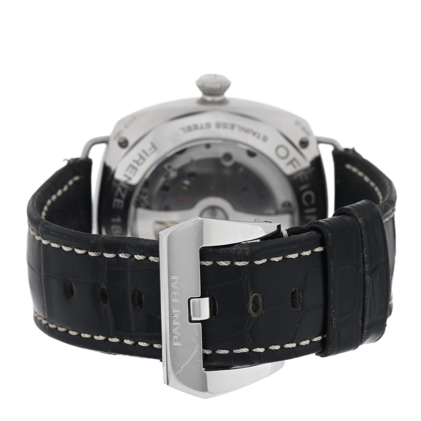 Stainless Steel Alligator 45mm Radiomir Black Seal 3 Days Automatic Watch Black PAM00388
