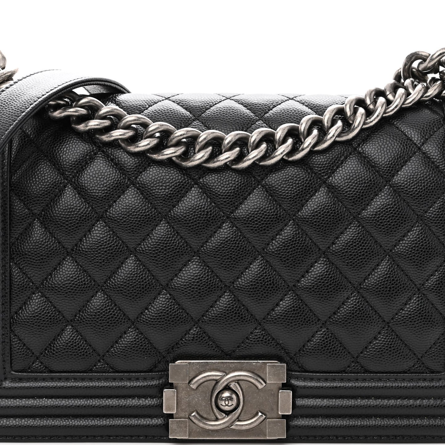 Caviar Quilted Medium Boy Flap Black