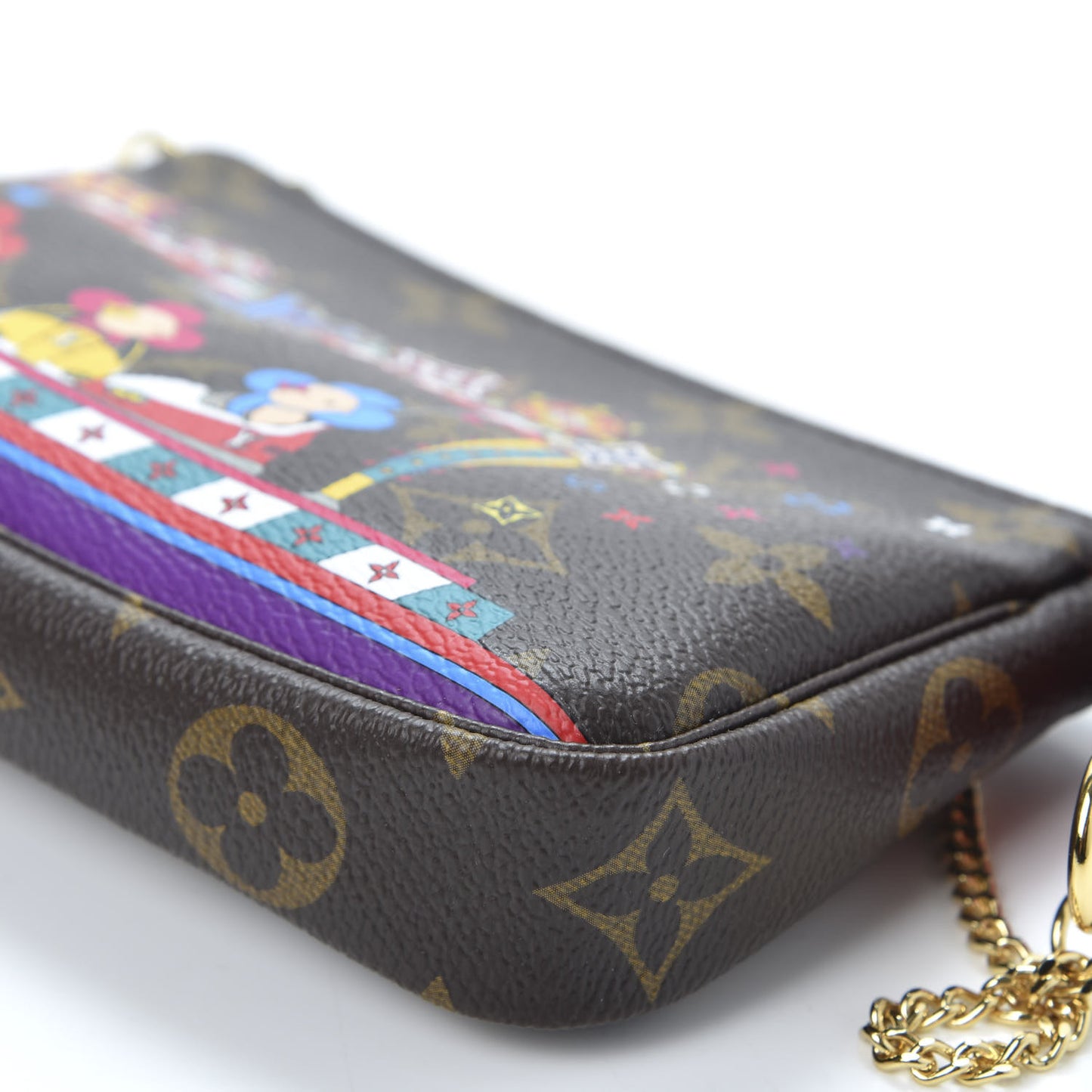 Monogram 2020 Christmas Animation Bumper Cars Mini Pochette Accessories Coquelicot