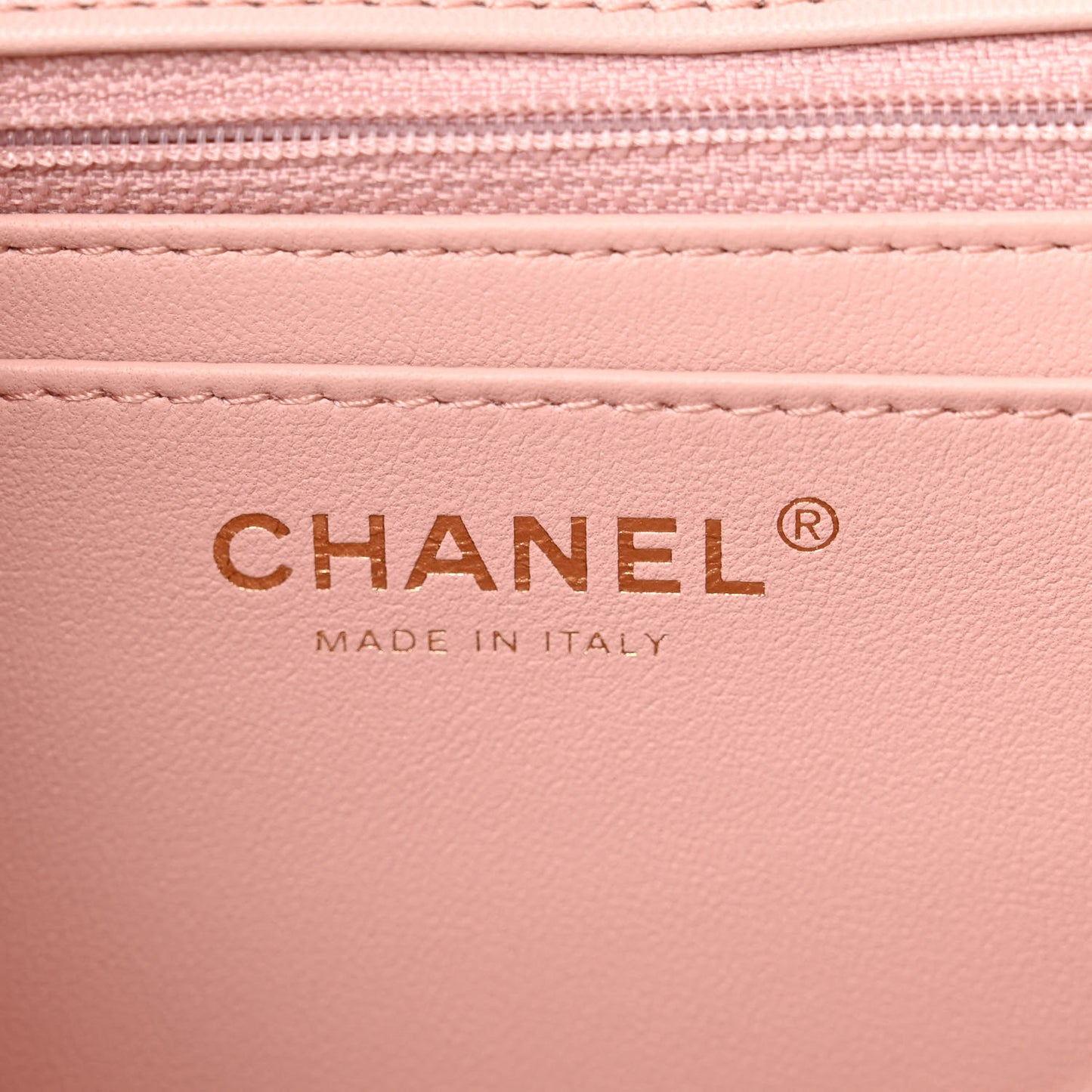 Calfskin Quilted Chain On Chain Flap Light Pink