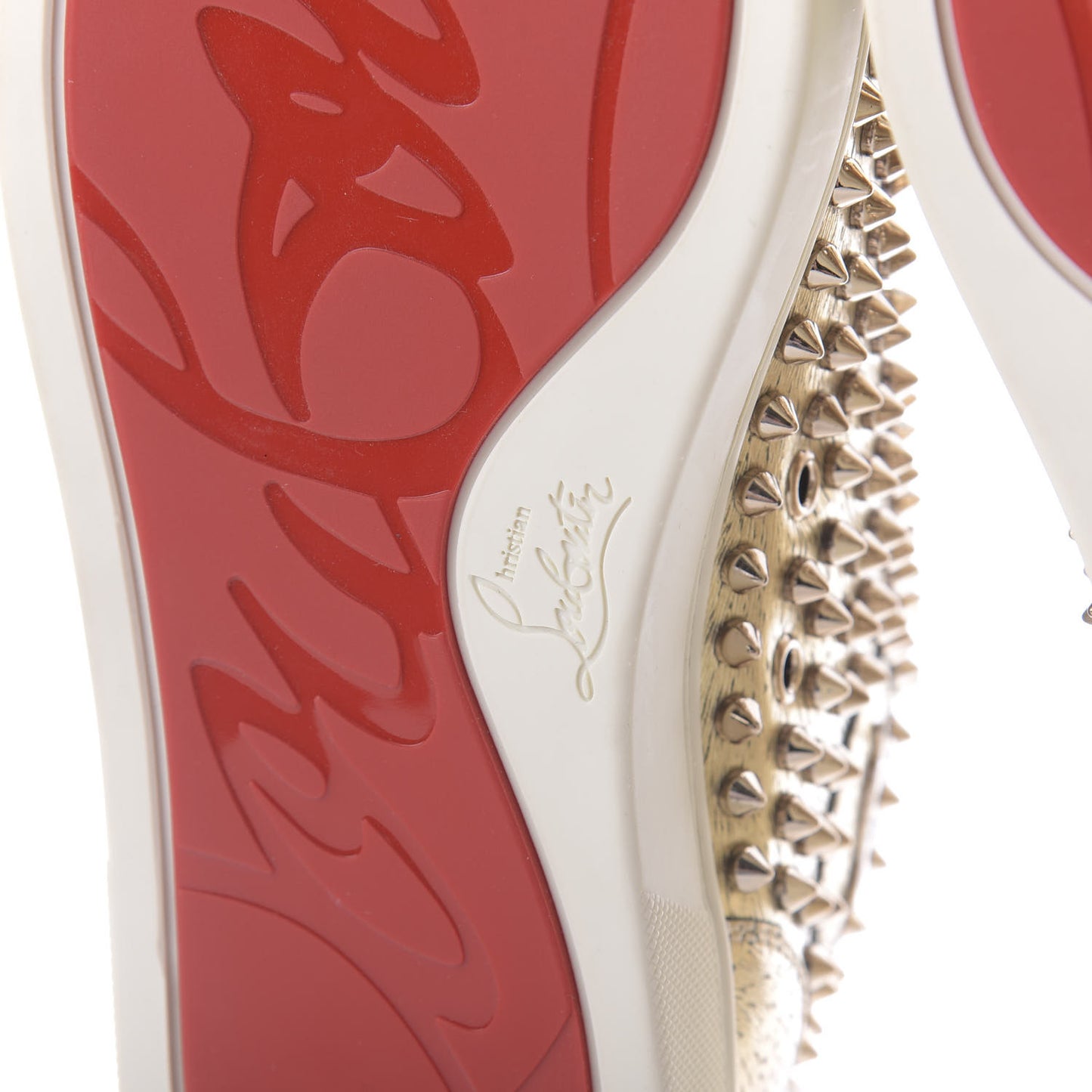 Metallic Laminato Spike Louis Flat Sneakers 43 Plantine Colombe
