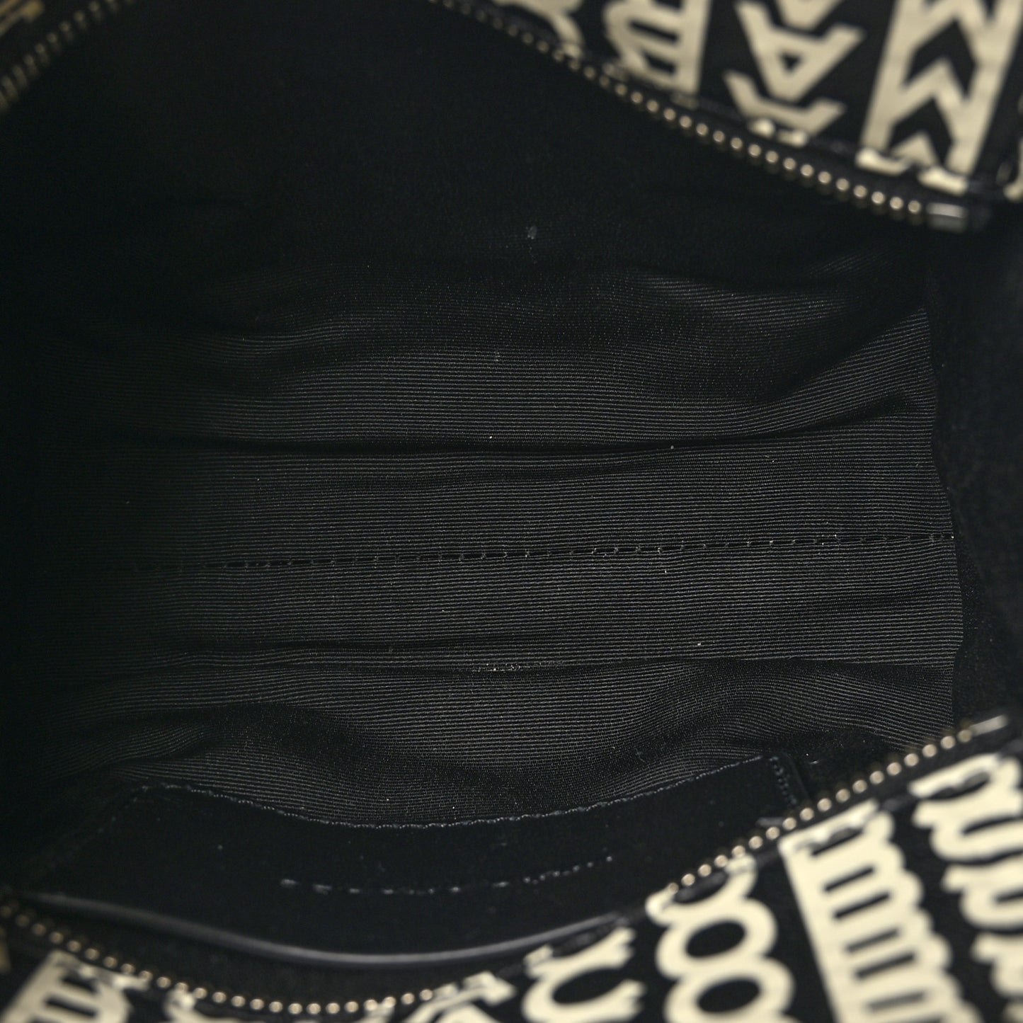 Calfskin The Micro Monogram Tote Black White