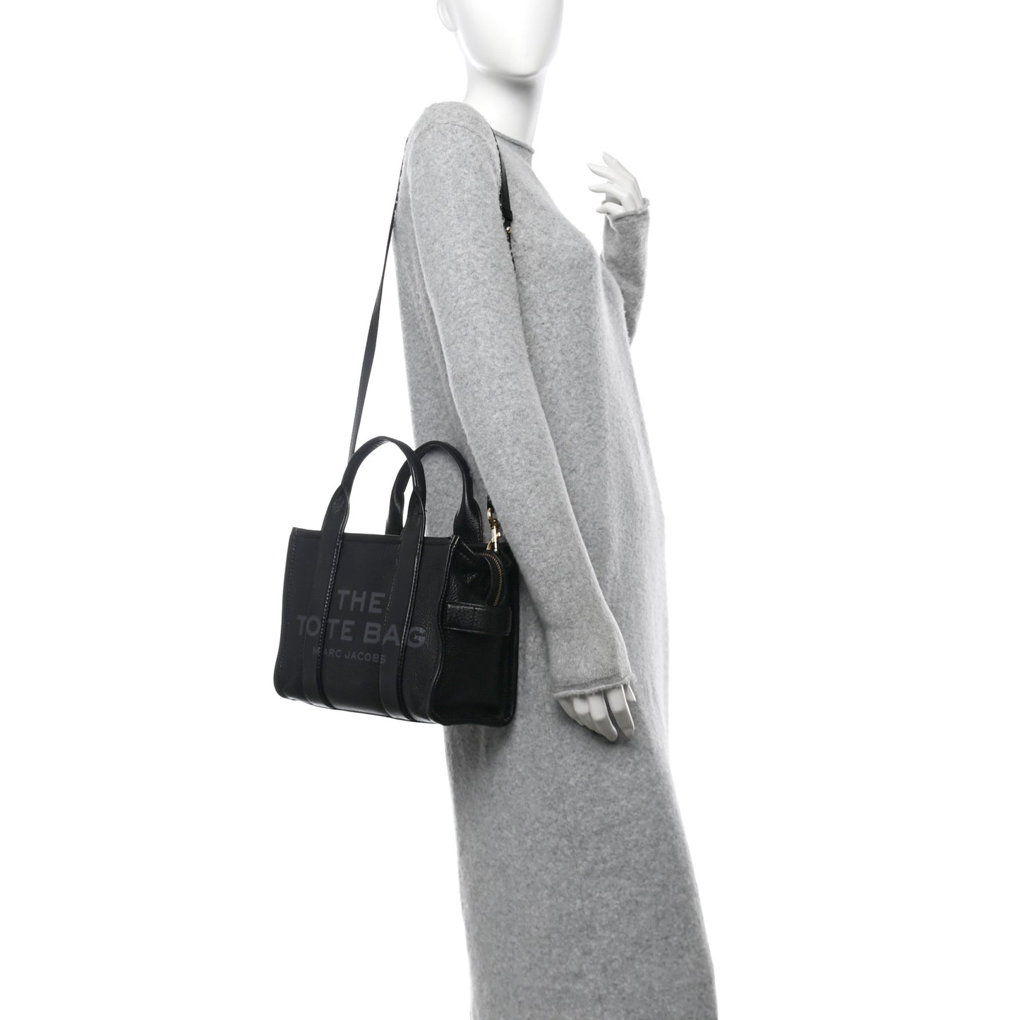 Grained Calfskin Small The Tote Bag Black