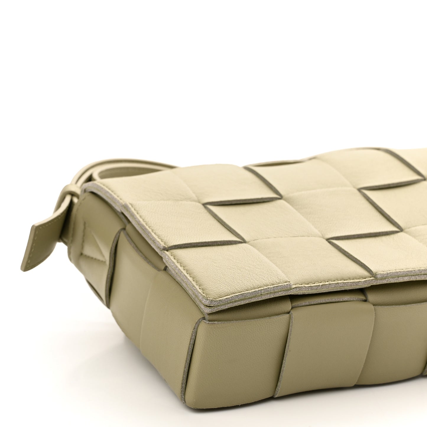 Lambskin Maxi Intrecciato Cassette Crossbody Bag Travertine