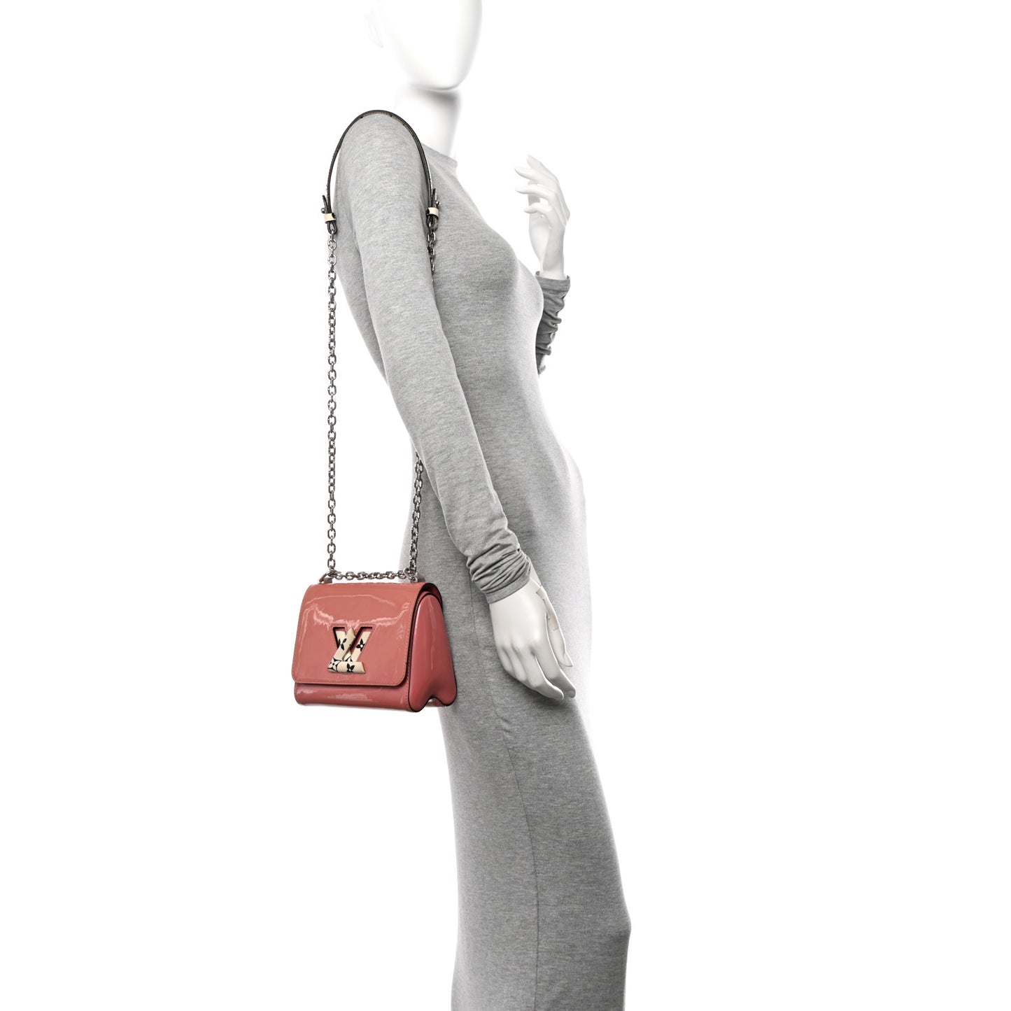 Patent Monogram Twist Shoulder Bag Blush