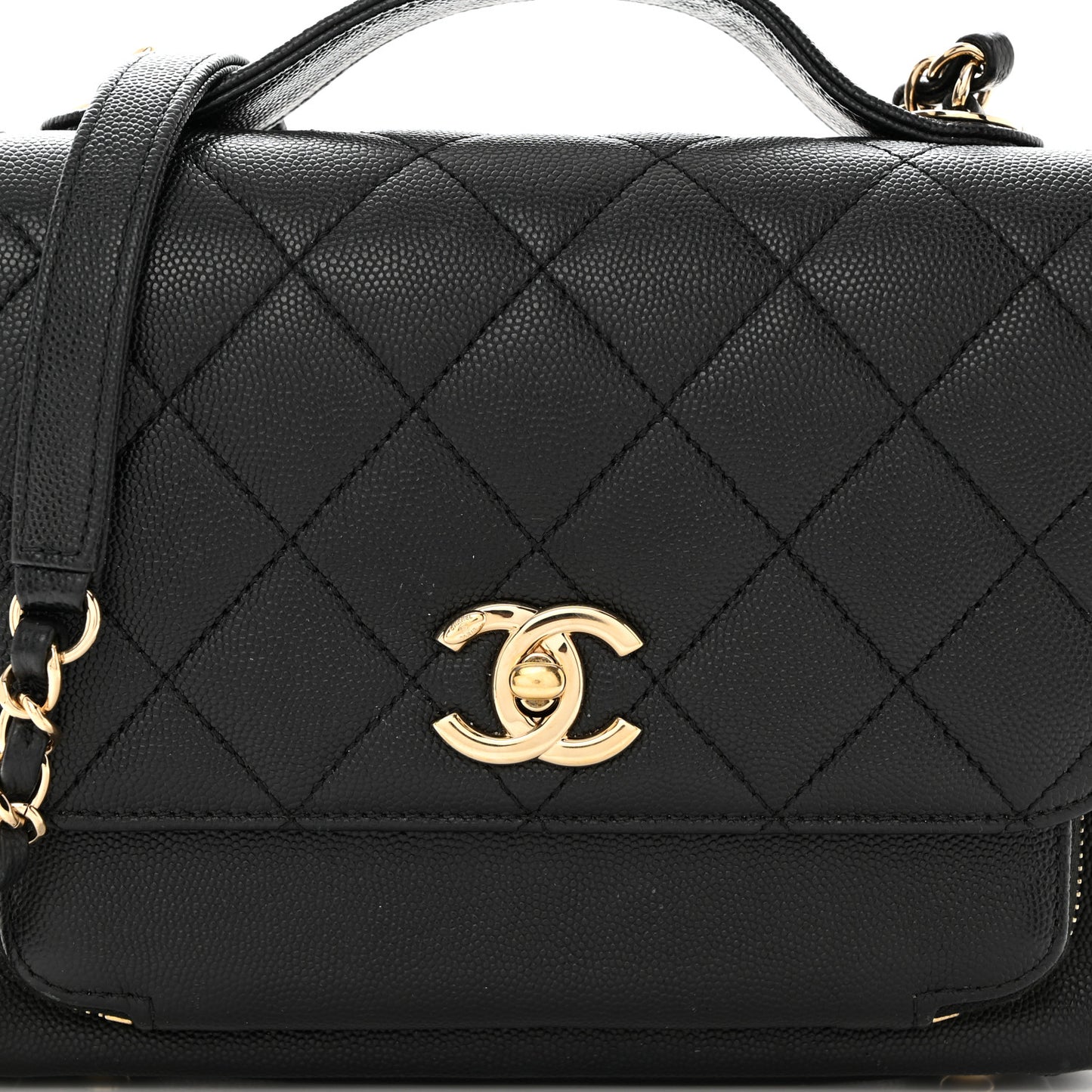 Caviar Quilted Small Business Affinity Flap Black